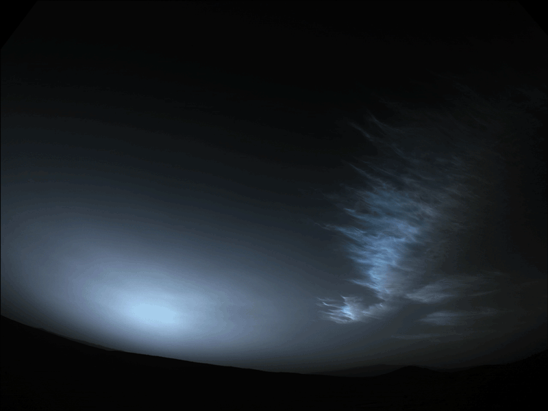 Perseverance Photographs Drifting Clouds Right Before Sunrise on Mars
